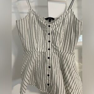Vero Moda Sage and White Striped Top